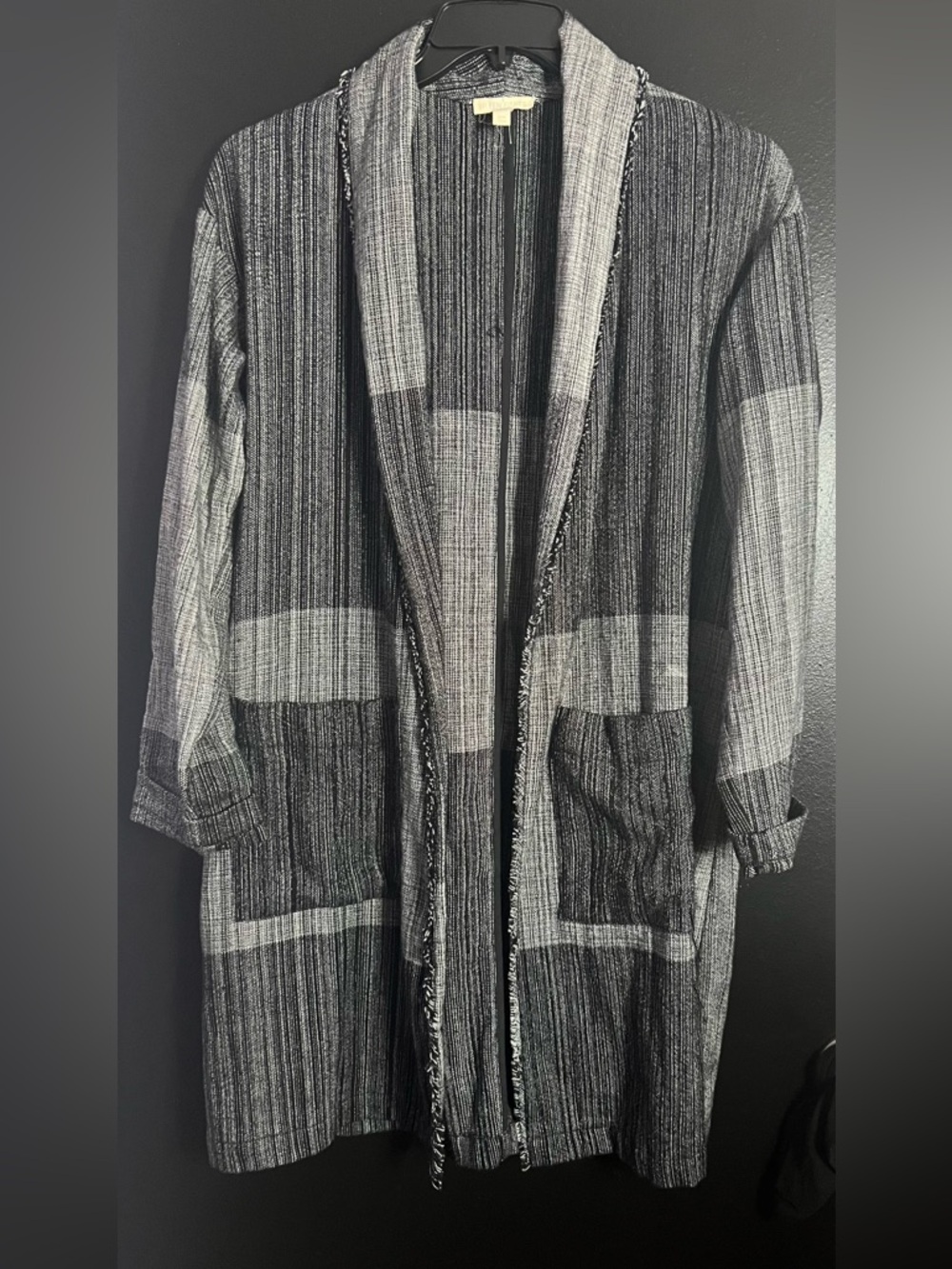 Eileen Fisher Colorblock Shawl Collar Jacket